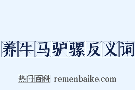 养牛马驴骡反义词是什么意思的图片